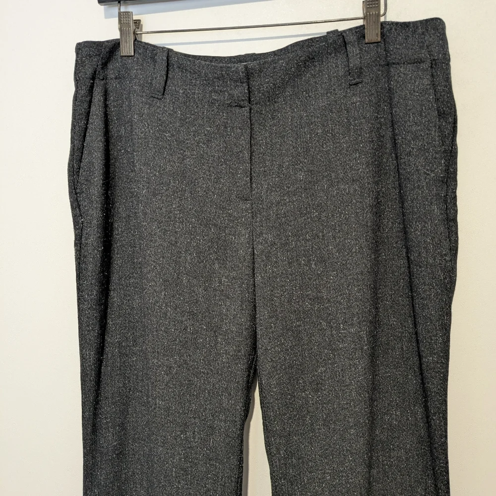 J.Jill Dress Pants Straight Leg Mid Rise Black White Flecked 12 Stretch